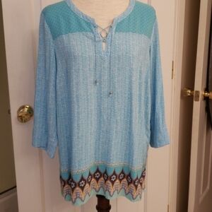 𝅺j. Jill Lace-up Bohemian Style Top